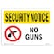 Signmission Safety Sign, OSHA SECURITY NOTICE, 3.5" Height, 5" Width, No Guns, Landscape OS-SN-D-35-L-11616 - alternate 1